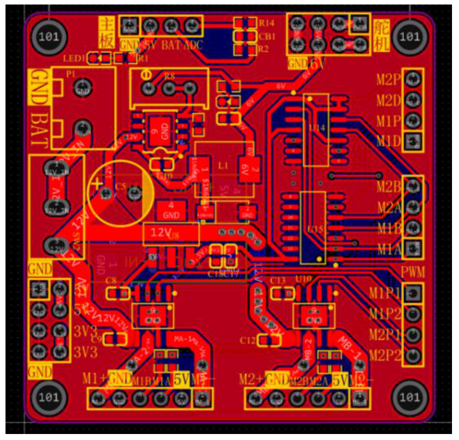 Motor driver PCB shown in the report